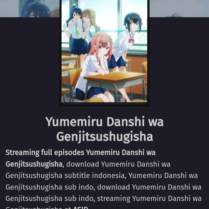 Animesid_net's tweet photo. Update!
Ada Movie baru nih
-Steins;Gate Movie: Fuka Ryouiki no Deja vu
Anime baru
-Bleach TYWBY part2
-Chuunibyou demo Koi ga Shitai
-Yumemiru Danshi wa Genjitsushugisha
Update ongoing
EP6
-Suki na Ko ga Megane 
-Masamune-kun R 
-Liar Liar
-Horimiya: Piece
EP5
-Kanojo Okarishi S3 https://t.co/592XswESZH