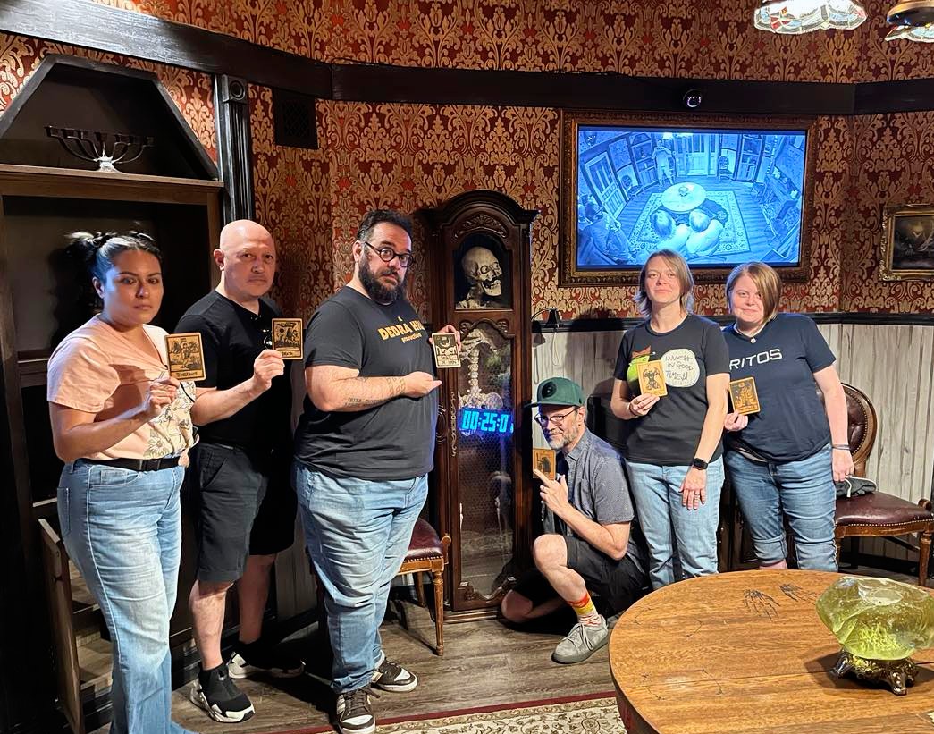 MentalTrapPDX (@pdxtrap) on Twitter photo We got some friends of <a href="/GlowingGreens/">Glowing Greens</a> to do a pre beta test of Fortune Teller, our most advanced room yet! They gave us some great insight so come September, you'll have the best experience ever! We got some friends of <a href="/GlowingGreens/">Glowing Greens</a> to do a pre beta test of Fortune Teller, our most advanced room yet! They gave us some great insight so come September, you'll have the best experience ever!