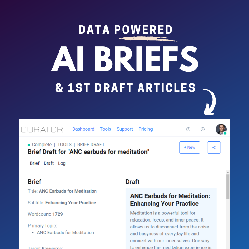 alton_lex's tweet photo. 🚀 Elevate your content game with Auto-Briefs &amp; Drafts...

- powered by SERP data &amp; AI magic 🪄
- say goodbye to writer's block 🚫✍️
- bulk content without cannibalization

✨ First 3 articles on us!

... dive in now! 🌊📝