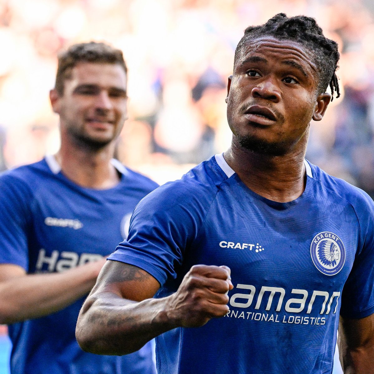 ARAG_KAAG's tweet photo. De 1-0 in #gntpog van Gift Orban was het 200ste Europese doelpunt in de geschiedenis van @KAAGent. We zitten intussen aan 203. Vandaag is onze 162ste UEFA wedstrijd. #COBW #UECL https://t.co/zdE44xrUvd