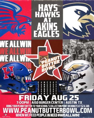 BudaHaysFB's tweet photo. WE NEED MORE PEANUT BUTTER!!! WE ARE STILL COLLECTING AND WILL HAVE CONTAINERS FRIDAY AT THE SCRIMMAGE!!! https://t.co/jhAqT2fZuZ