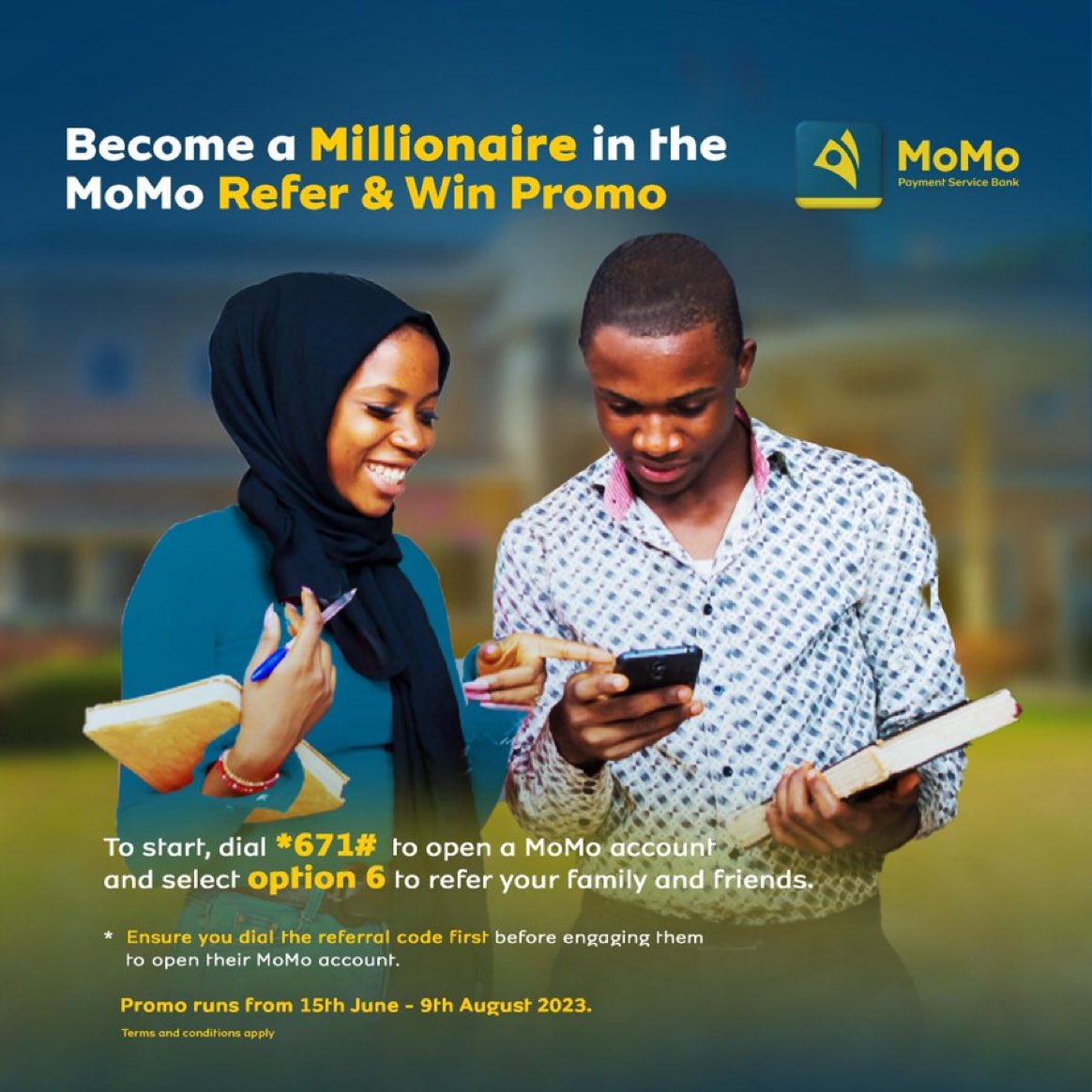 Buttergirlll's tweet image. The #MoMoReferAndWin Promo is still ongoing, make sure you don’t miss it

Simply dial *671# , refer your family and friends to open a MoMo account today!
