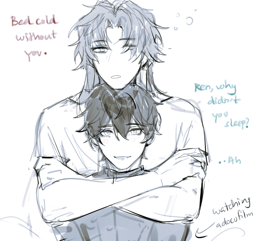 tomodurien's tweet photo. ren is tired but wants to be with gege #renheng https://t.co/EM5iFIrNPc