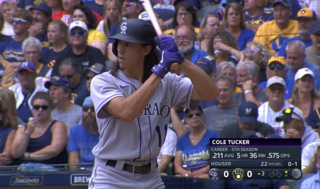 StoolBaseball's tweet photo. Vanessa Hudgens watching her fiancé Cole Tucker play for the Rockies https://t.co/M9OrabCO5k