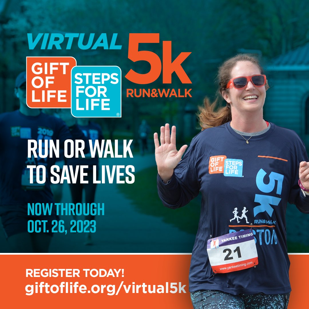 GiftofLife's tweet photo. ๐
Ready to make a life-changing impact? Join the Gift of Life's Steps for Life Virtual 5k and help cure #bloodcancers through stem cell & bone marrow transplants.
Sign up now at our website and to learn more info: https://t.co/75vNffUdPn
#Virtual5k #NonprofitEvent https://t.co/ibUvok6DC8