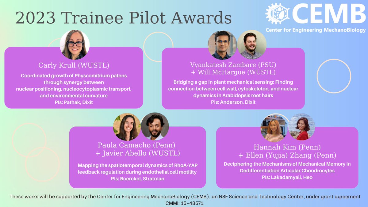 CEMB (@cemb_stc) on Twitter photo Hope you guys are enjoying the midpoint of summer! Join us in congratulating the 2023 Trainee Pilot Awardees! Carly Krull, <a href="/Venky_Zee/">Vyankatesh Zambare</a> ft Will McHargue, @Paula_CamachoS ft @AbelloJavi, Hannah Kim ft <a href="/Ellenzhang1998/">Ellen Zhang</a>. We are so happy to see you shine! Hope you guys are enjoying the midpoint of summer! Join us in congratulating the 2023 Trainee Pilot Awardees! Carly Krull, <a href="/Venky_Zee/">Vyankatesh Zambare</a> ft Will McHargue, @Paula_CamachoS ft @AbelloJavi, Hannah Kim ft <a href="/Ellenzhang1998/">Ellen Zhang</a>. We are so happy to see you shine!