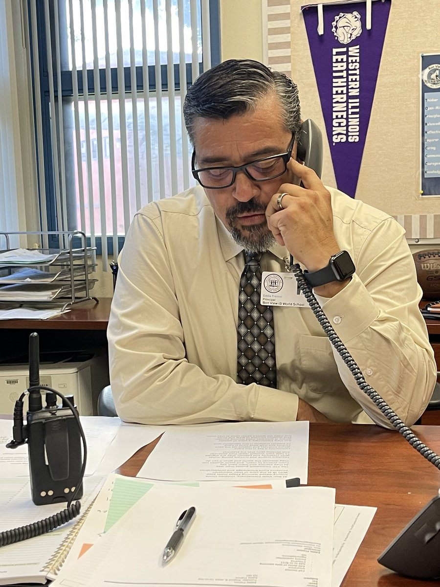 PRINCIPAL FRANCO ON THE MIC! Welcoming back our mustangs this morning! Happy first day of school!