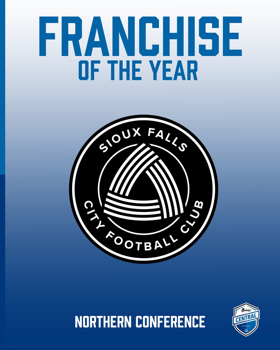 Congratulations to @siouxfallscity for earning 𝐅𝐫𝐚𝐧𝐜𝐡𝐢𝐬𝐞 𝐨𝐟 𝐭𝐡𝐞 𝐘𝐞𝐚𝐫 for the 𝘕𝘰𝘳𝘵𝘩𝘦𝘳𝘯 𝘊𝘰𝘯𝘧𝘦𝘳𝘦𝘯𝘤𝘦

⚽ wpsl.io/O0TJTpp

#HerGame // #WPSLCentral