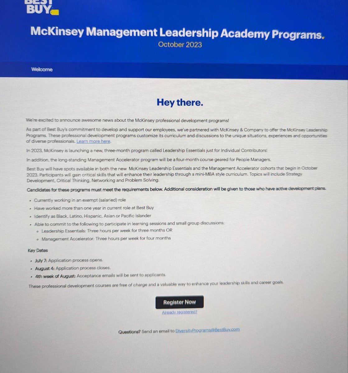 WarEagle1223's tweet image. To my of my fellow #whitefolks, #ChalkDemons and #MayoMonsters, if you work @BestBuy, why work for a company that hates you? If you truly want to take the racist @McKinsey training program, make sure to identify as a different race.
