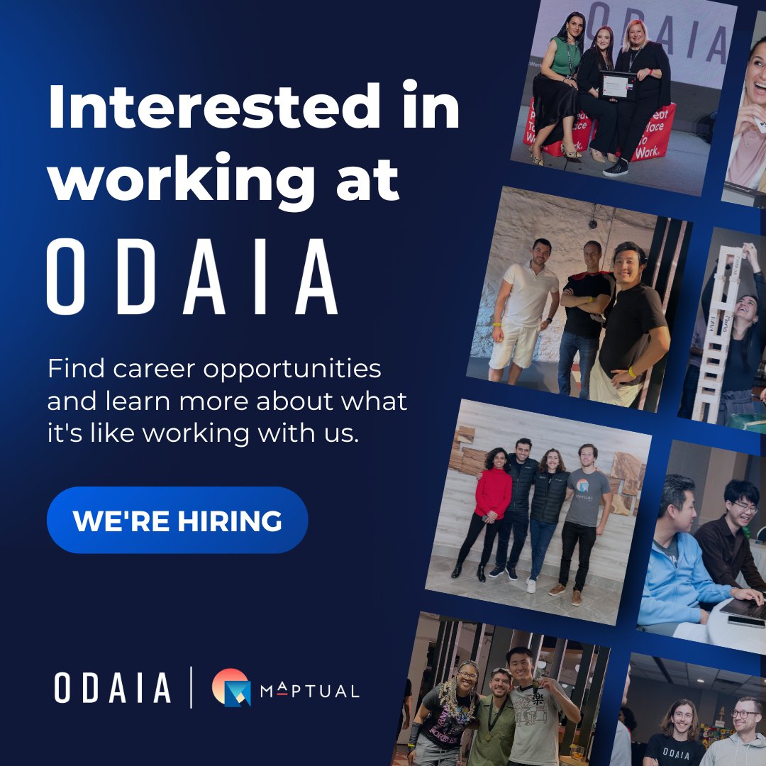 We're hiring! 💻 🌟 🚀 Discover exciting career opportunities with us, including positions like Senior Salesforce Full Stack Engineer, Senior Product Manager, and many others! bit.ly/4459HB8 #hiring #career #tech #team #werehiring #jobopening #ODAIA #MAPTUAL