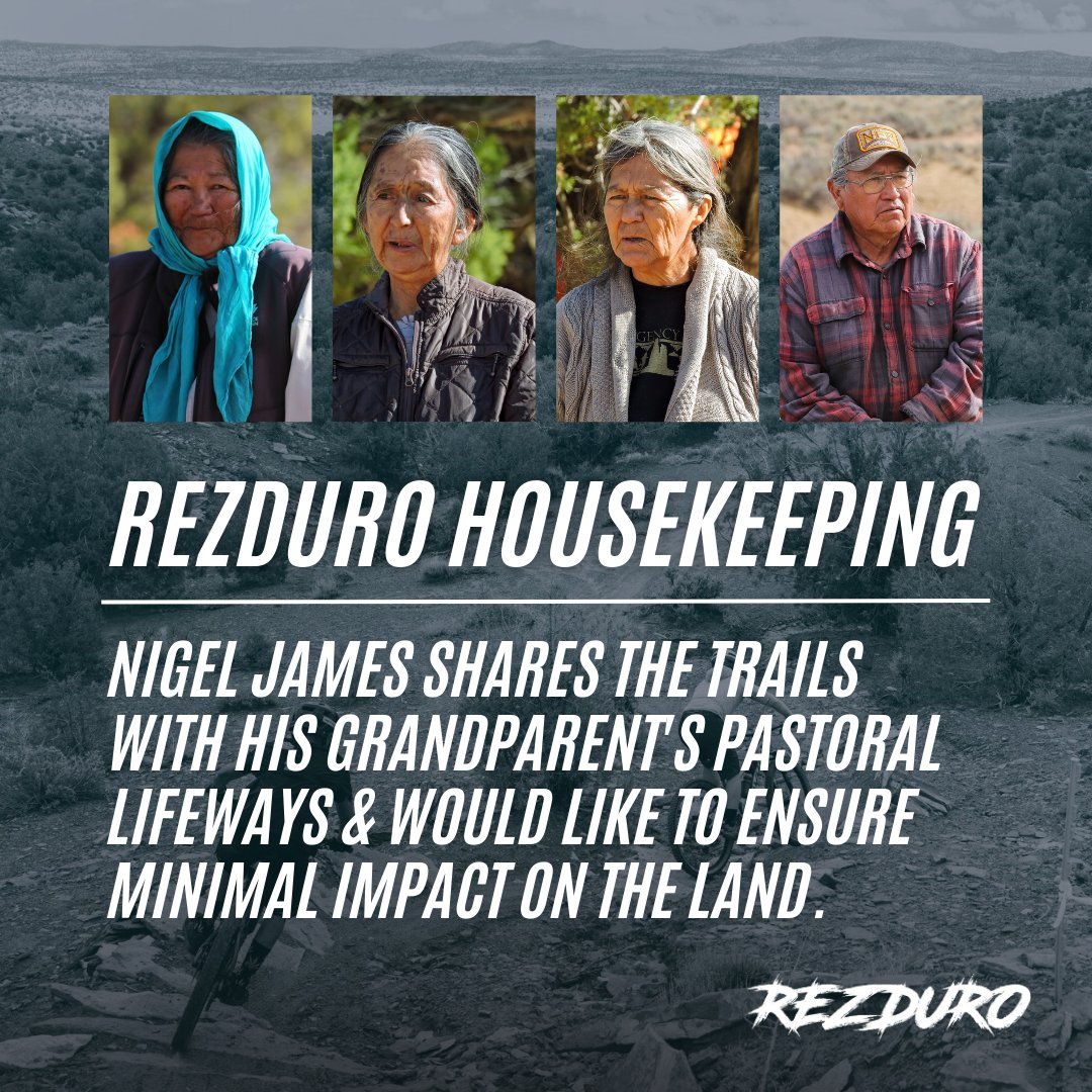 rezduro's tweet photo. HOUSEKEEPING: The grandparents of Rezduro provide the guidance and support for the trails you will be shredding. Nigel James shares the trails with his grandparent's pastoral lifeways and would like to ensure minimal impact on the land. #DinéLands #DinéMTB #Rezduro https://t.co/W1mpM6sdkW