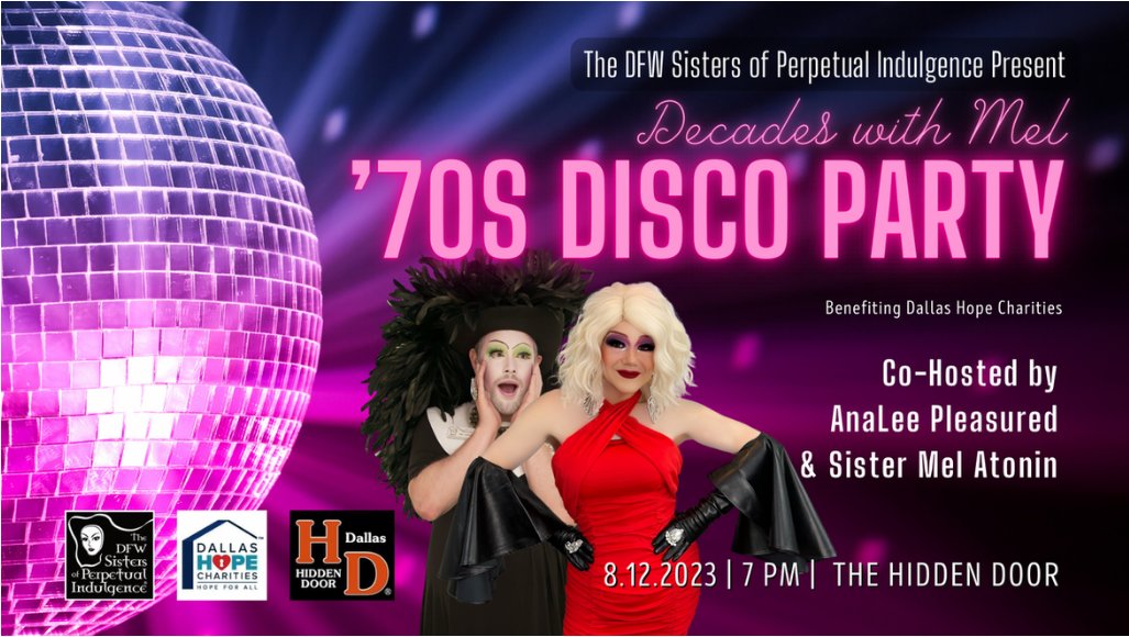 DJ Blue Live and in Person, Sat Aug 12th in Dallas, TX Come Join the 70s Disco Night Charity Fundraiser @ The Hidden Door!