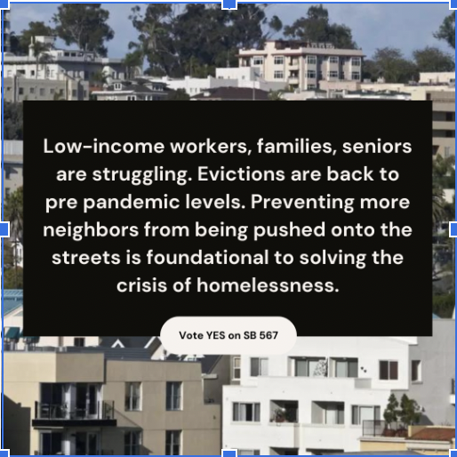 We call on leadership to reimagine a #CA where everyone can thrive & to pass #SB567 which closes loopholes exploited by unscrupulous landlords & protects our neighbors from housing instability & displacement.