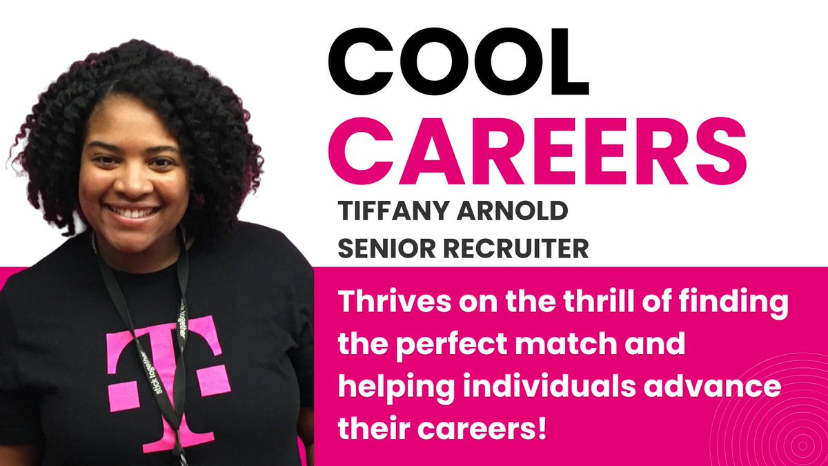 🌟 Shoutout to <a href="/TiffanyDArnold/">Tiffany Arnold</a>, who is know for creating an AMAZING candidate experience! Our recruiters’ passion for connecting talent with Un-carrier opportunities is unmatched. An incredible path for those who enjoy making a difference &amp; helping kickstart dream careers!