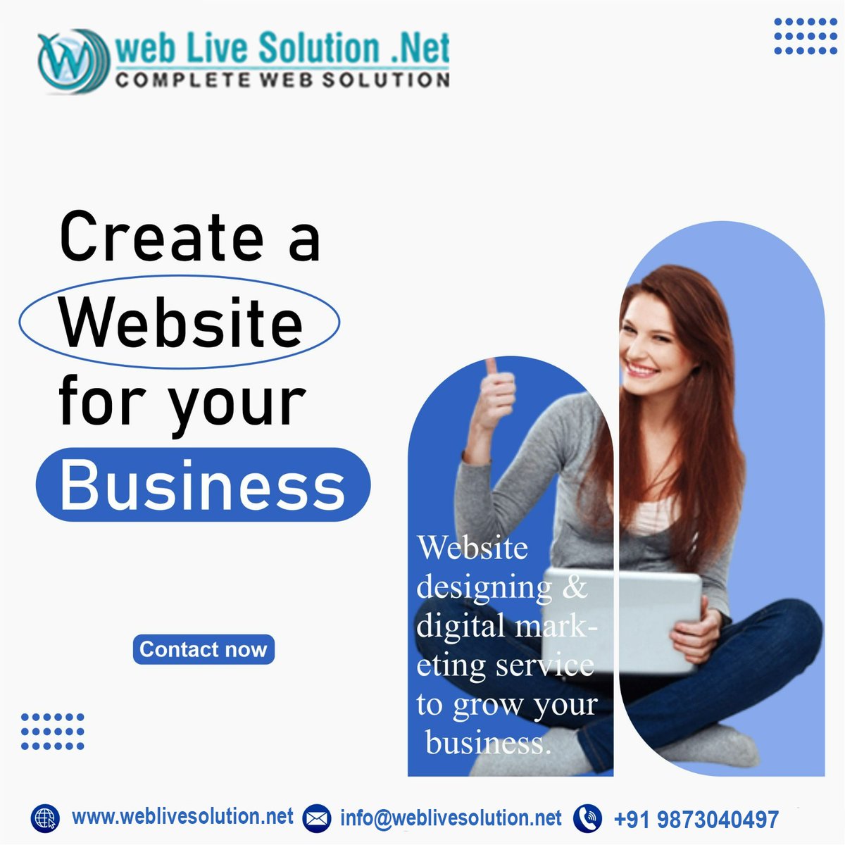 WebLiveSolutio1's tweet image. A business website generally serves as a space to provide general information about your company or a direct platform for e-commerce.

🏆 Web Live Solution LLP
🌐weblivesolution.net
☎️ +91-9873040497 9212312139
📧 info@weblivesolution.net

#weblivesolution.net #webdesign
