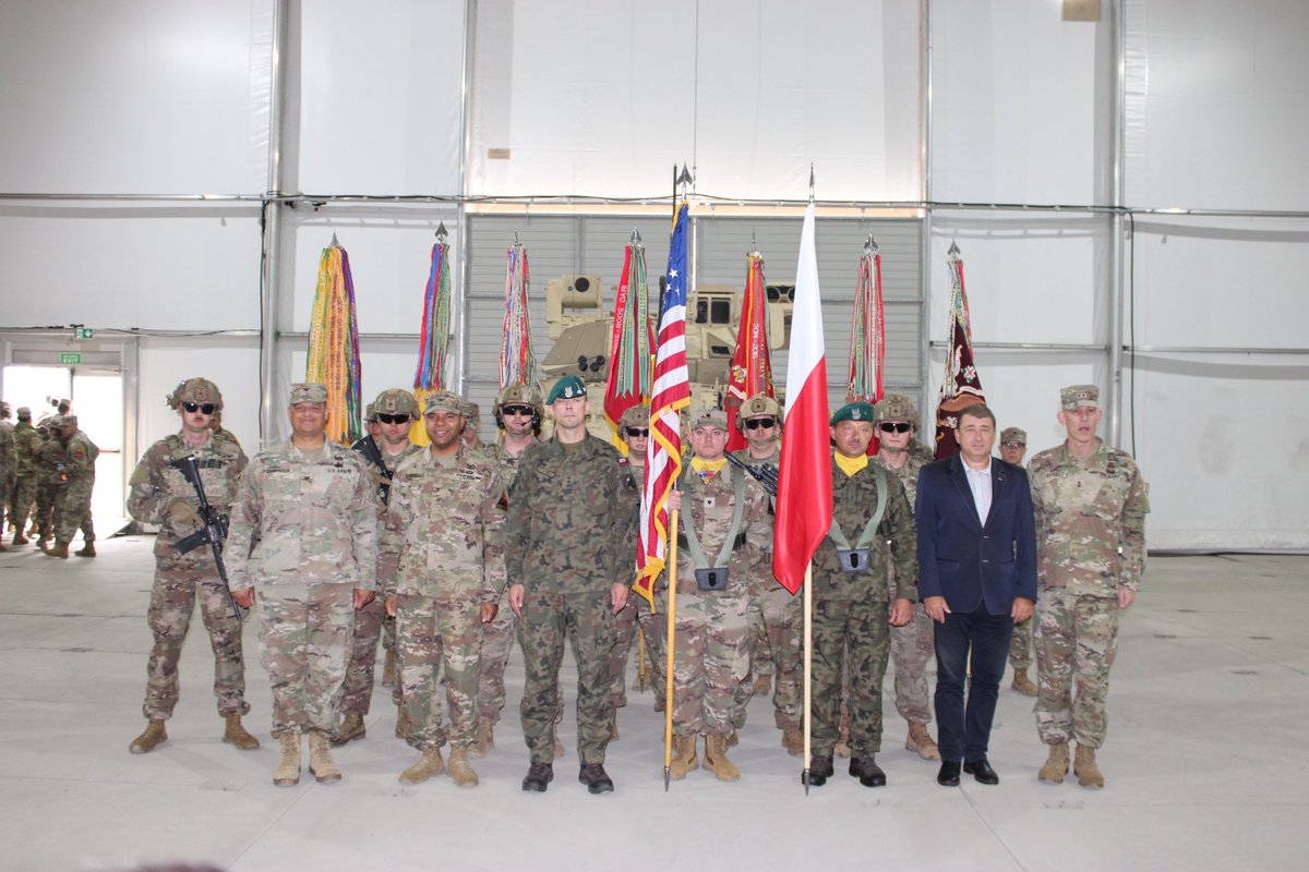 Amidst the woodlands in northwestern Poland, a powerful symbol of unwavering dedication and steadfast commitment unfurled - the colors of the 2nd Armored Brigade Combat Team, 1st Armored Division. #ceremony #natopartners #Poland <a href="/1stArmoredDiv/">1st Armored Division</a>