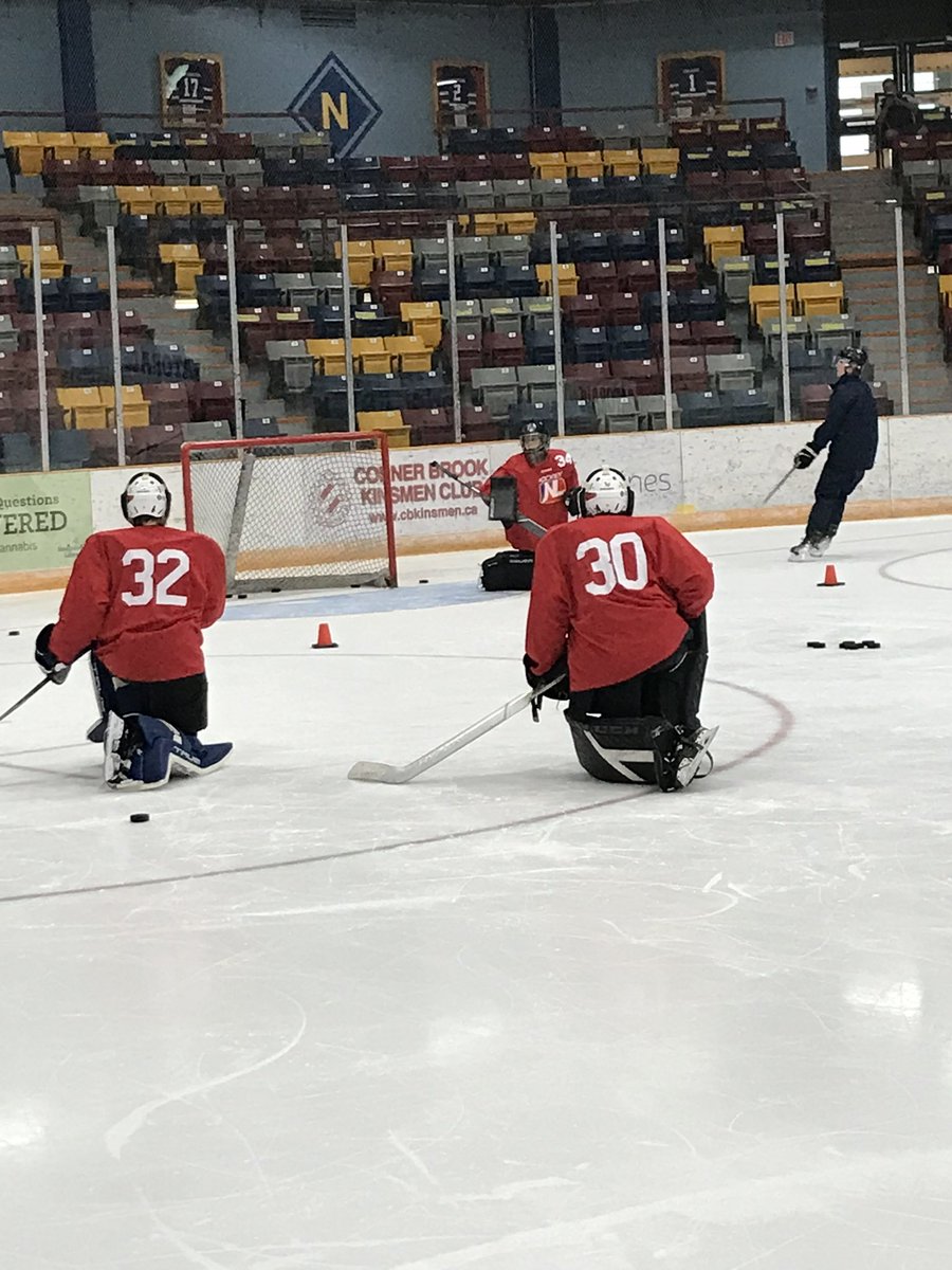 hockeynl1935's tweet photo. U16 goalie session with Coach Mike O’Brien and staff. Lots more hockey to come over the next few days!!! https://t.co/JotbOR9vMg