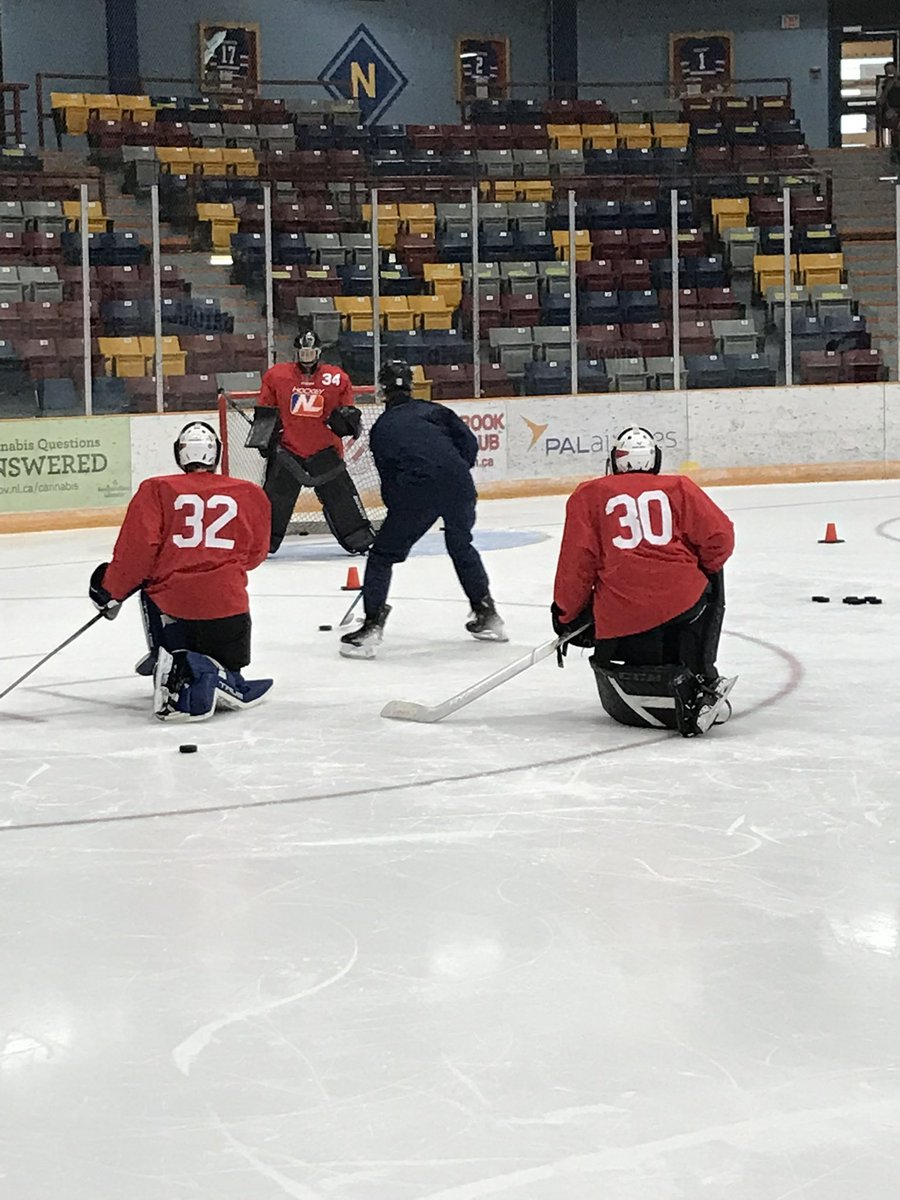 hockeynl1935's tweet photo. U16 goalie session with Coach Mike O’Brien and staff. Lots more hockey to come over the next few days!!! https://t.co/JotbOR9vMg