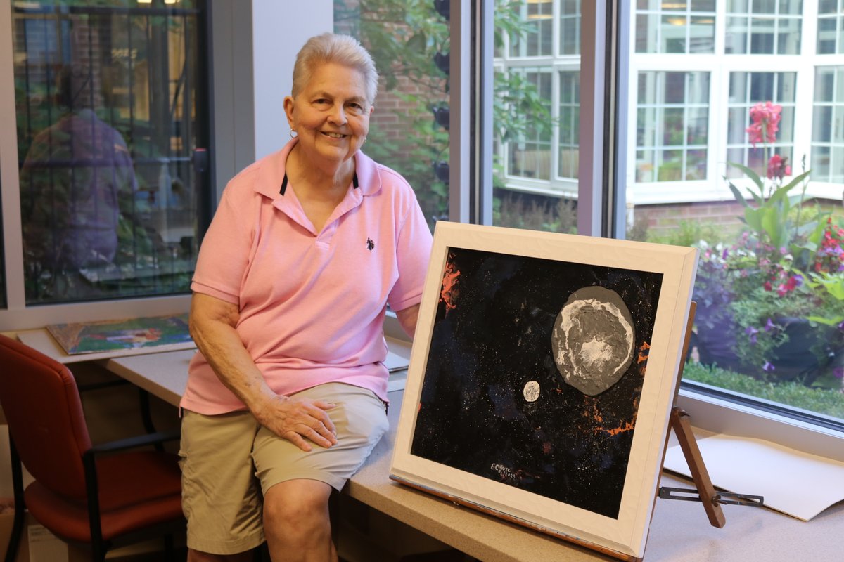pphfamily's tweet photo. We'd like to say congratulations to Elaine, one of our Alpha residents, for her painting, "Little Dreamer", being accepted for the "Ageless Art and Timeless Treasures" exhibition!
#Congratulations #Exhibit #LittleDreamer #LeadingAgePA #TeamPPH #SupportPPH @LeadingAgePA https://t.co/GQ9DUFjcxg