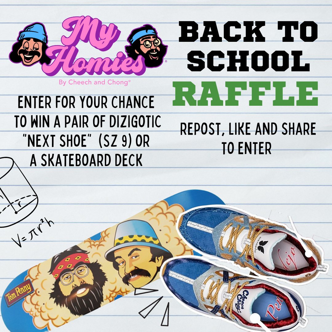 My Homies by Cheech & Chong ยฎ (@myhomies) on Twitter photo ๐น๐ Skate into the new season in style! Our raffle is live, and we have some rad prizes for grabs.๐๐ <a href="/cheechandchong/">Cheech & Chong</a> <a href="/DizygoticNews/">DIZYGOTIC</a> <a href="/flipskateboards/">Flip Skateboards</a>
To enter:
๐ REPOST
โค๏ธ Like
๐ท๏ธ Tag a Homie
Who's ready to win? The winner will be announced this Friday! Good Luck ๐๐ ๐น๐ Skate into the new season in style! Our raffle is live, and we have some rad prizes for grabs.๐๐ <a href="/cheechandchong/">Cheech & Chong</a> <a href="/DizygoticNews/">DIZYGOTIC</a> <a href="/flipskateboards/">Flip Skateboards</a>
To enter:
๐ REPOST
โค๏ธ Like
๐ท๏ธ Tag a Homie
Who's ready to win? The winner will be announced this Friday! Good Luck ๐๐