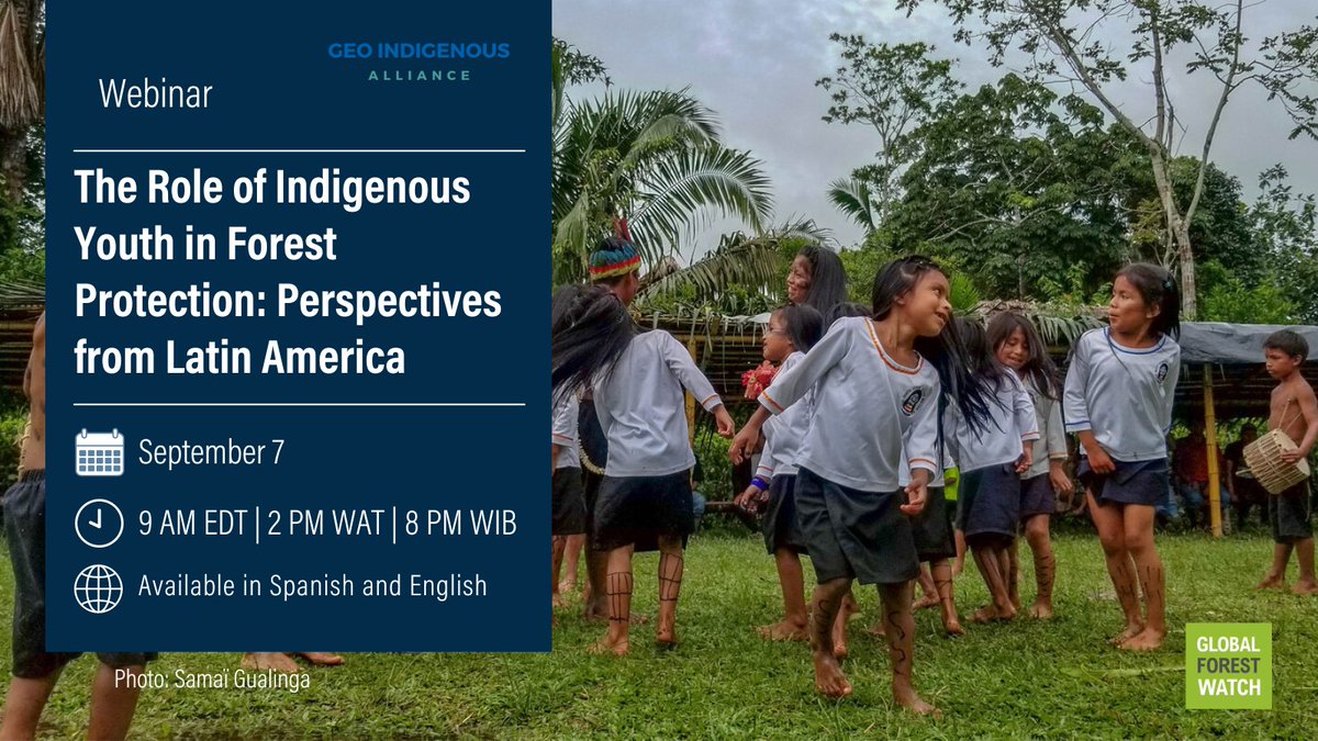 GeoIndigenous's tweet photo. 🌎 Exciting news! Teaming up with @globalforests @
@Space4Innovati1 we're launching a webinar series exploring how #Indigenous youth are harnessing #EO for #ClimateAction
Join our 1st webinar
🗓Sep 7 📌 Online #EO
Register ➡ https://t.co/jGNTCzYXYJ #IndigenousPeoplesDay2023 https://t.co/fsiiwJ3l0e