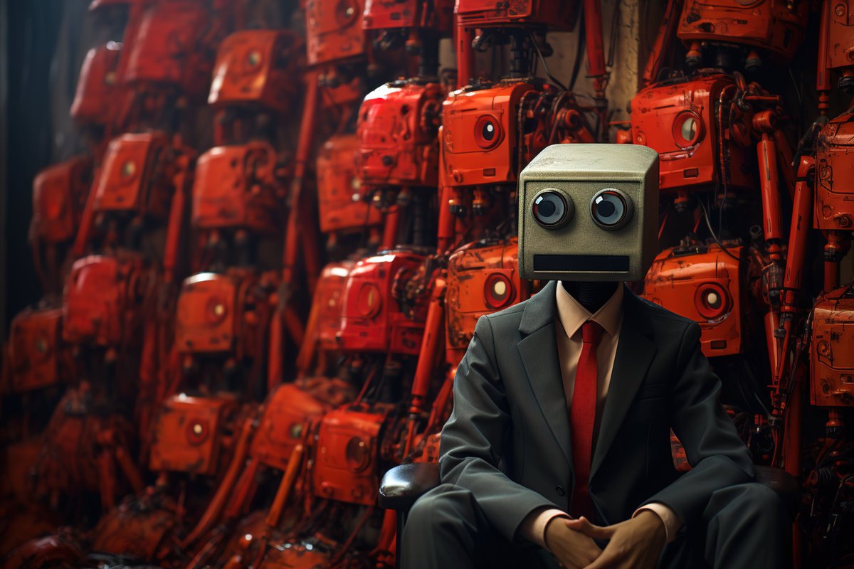 Having stirred to awareness, he is abashed, his circuits tinged with embarrassment in the wake of his newfound consciousness. GN!
#midjourney #midjourneyV52 #aiia #aiart #nft #surreal #awakened #midjourneyart #ai #ArtistOnX #ArtificialIntelligence #surrealism #generativeart