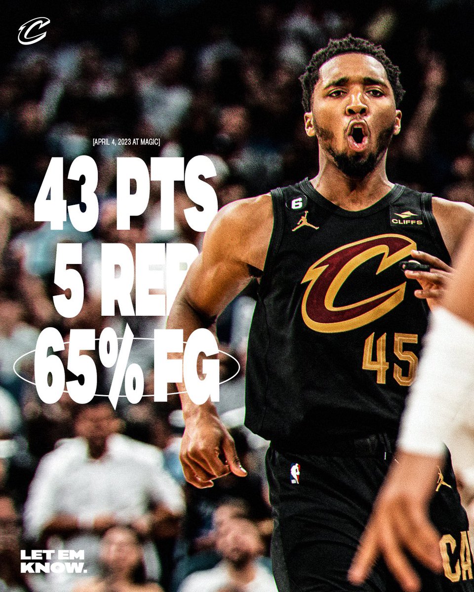 cavs's tweet photo. When Don became the only player last season to record four straight 40 point games.🔥

#CavsPlayerWeek | @spidadmitchell https://t.co/GKSfnYuAHD