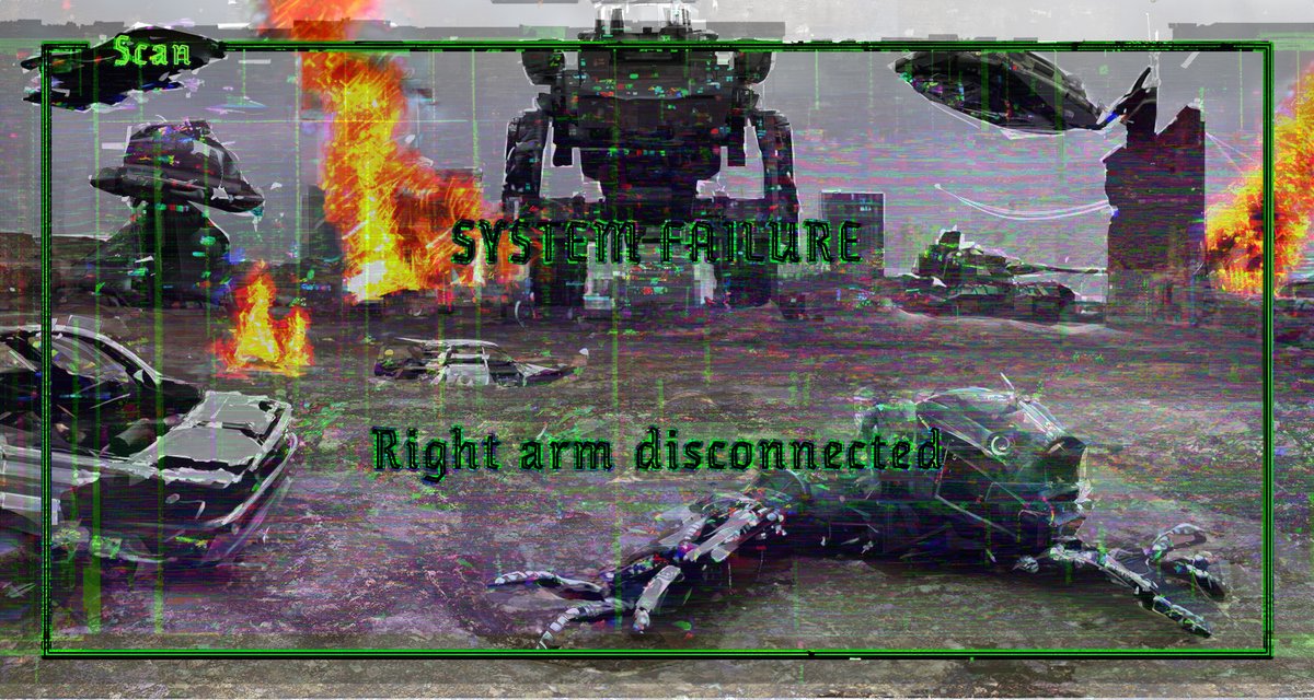 sys_db's tweet photo. Nouveau jour, nouvelle bannière pour vos jeux dans https://t.co/rkSGIr8FSe
Toujours grâce à l'#IA #firefly et #photoshop
#mechas #postapocalyptic #jdr #war #glitch https://t.co/8JGqwayWmR