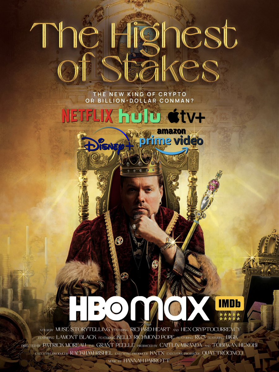 To draw attention from big streaming services like <a href="/HBO/">HBO</a> and @Netflix, we need THOUSANDS of upvotes for us to even get their attention

REPOST this and rate the movie on IMDb ⭐️

Let’s ACTUALLY get it to #1. We can easily crush this task

Let the games begin 😊

$HEX #PulseChain