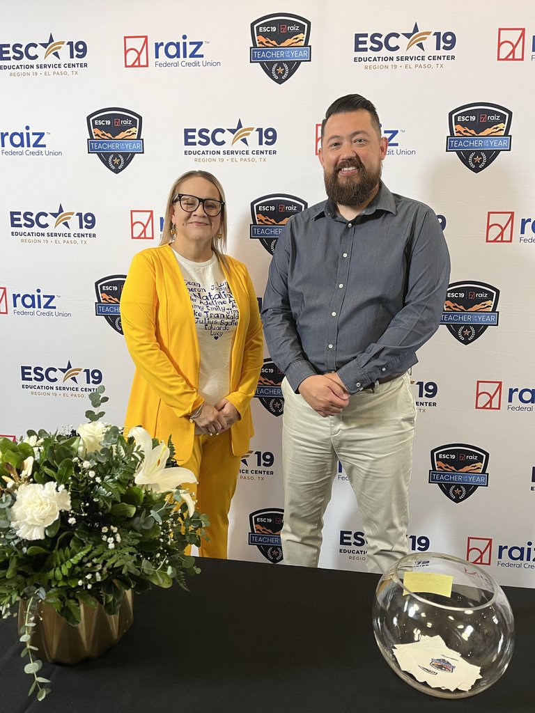 Socorro ISD (@socorroisd) on Twitter photo Teachers of the Year Arleen Parada from <a href="/LChavez_ES/">Brenda Mills</a> and Phillip Chase from <a href="/Puentes_MS/">Greta June Brasgalla</a> fit the bill superbly as Champions of Academia, representing #TeamSISD at the <a href="/ESCRegion19/">ESC-Region 19</a> TOY Meet & Greet. They shared inspiring words about how they help students grow and make good choices. Teachers of the Year Arleen Parada from <a href="/LChavez_ES/">Brenda Mills</a> and Phillip Chase from <a href="/Puentes_MS/">Greta June Brasgalla</a> fit the bill superbly as Champions of Academia, representing #TeamSISD at the <a href="/ESCRegion19/">ESC-Region 19</a> TOY Meet & Greet. They shared inspiring words about how they help students grow and make good choices.