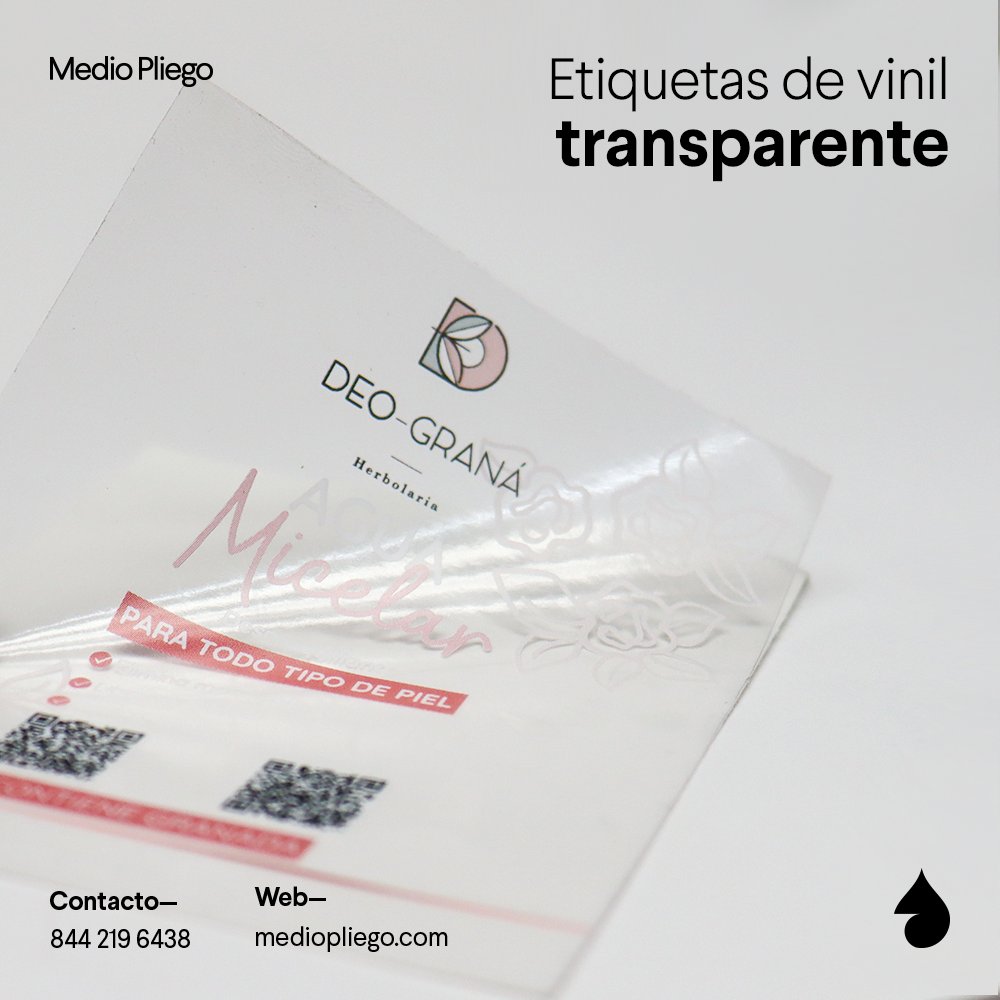 mediopliegomx's tweet photo. Estamos listos para dar vida a tus ideas con etiquetas de vinil adhesivo transparente. ¡Déjanos ser tu socio en la creación de etiquetas que destaquen y comuniquen a través de la transparencia!   

¡Contáctanos! ✈ Envíos a todo México. ✉️
WhatsApp👉 https://t.co/UR9uL6RQjO https://t.co/KtSB4ZMxMl