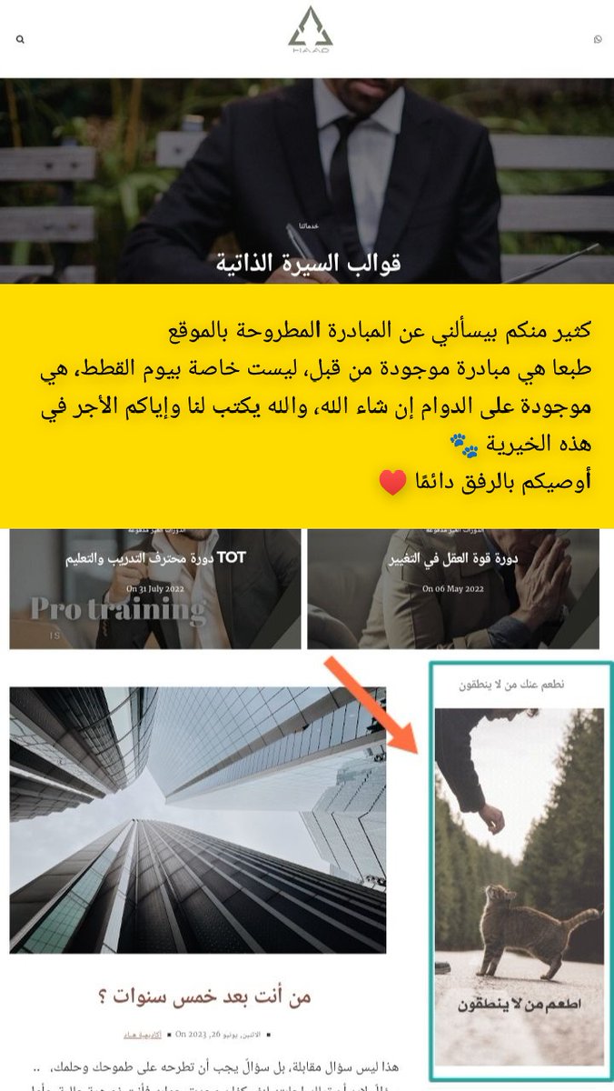 #يوم_القطط_العالمي
#مبادرة خيرية ♥️🐾
الله ينعم علينا جميعًا، ويبارك برزق كل من ساهم ونشر، وييحقق آماله ☘️🤲🏻

💻 رابط الموقع:
haadtraining.blogspot.com
🐾 رابط المبادرة:
donate.stripe.com/8wMeY98SFgLg3R…