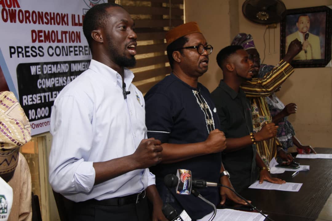 AyowoleSanyaolu's tweet photo. On behalf of @TIBmovement , I joined the people of Oworonshoki at a press conference held today at the secretariat of the committee for the defense of human rights where we condemned the demolitions leading to the displacement of close to ten thousand residents, and subsequently demanded that the Lagos state government compensates the victims of demolition. As an organization, we also committed to sue @followlasg on behalf of the community as part of the broader plans to press home our demands for justice. #WeCantContinueLikeThis