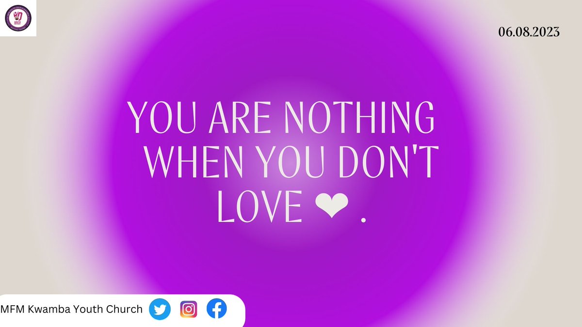 You are nothing when you don't love- Dr. D.K OLUKOYA 

#70DaysFastingandPrayers
#MfmSundayService
#MfmKwambaYouthChurch #RevivalCentre