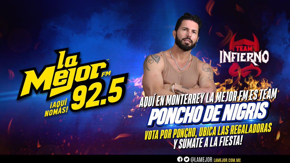 ¡#TeamInfierno! ¡#TeamInfierno! 🤘🔥

Ubiquen las regaladoras o la cabina móvil y súmanse a la fiesta tenemos sorpresas para todos los que voten por #ponchodenigris 😎
