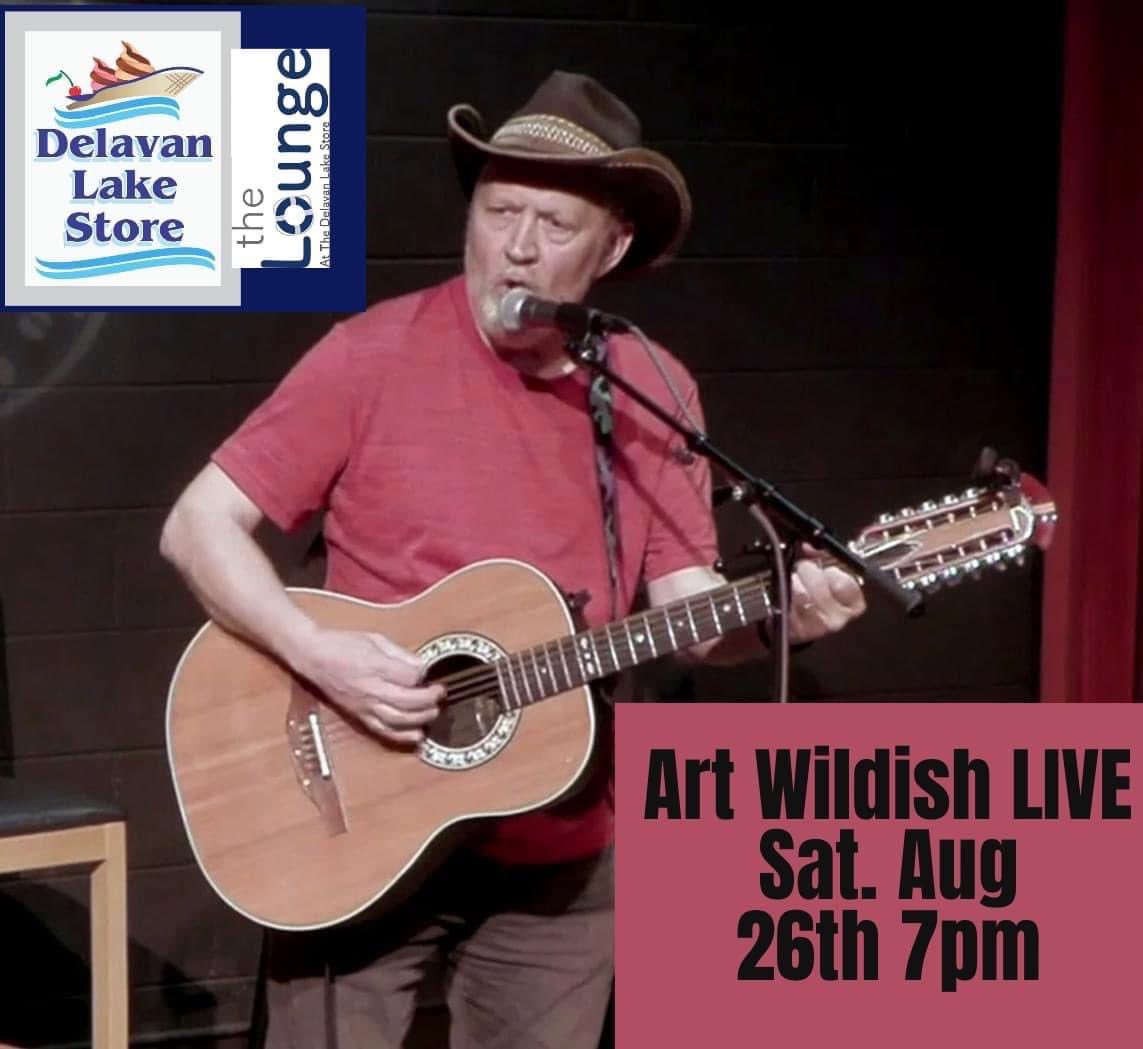 AtDelavanLake's tweet photo. Couple more weeks under Art Wildish LIVE - Sat. August 26th 7PM! #delavanlakestore #dls #delavanwi #delavanlake #delavanlakewi #delavanlakestoreandlounge  #livemusic https://t.co/QaZ05Z7GEc