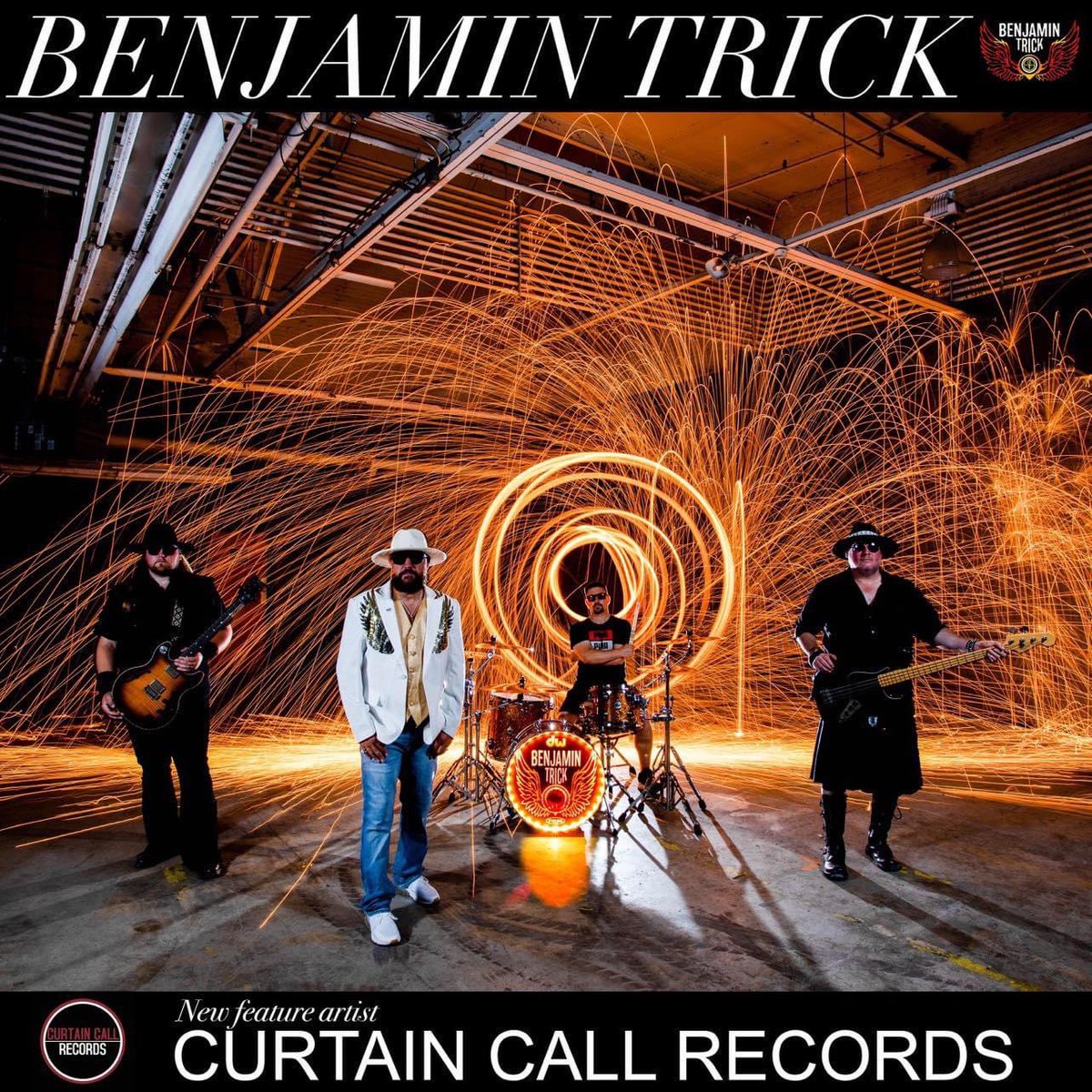benjamintrickWI's tweet photo. BT is humbled yet proud to announce we have signed a deal with @curtaincallgrp! Huge thank you to Steve for the photo and John/GiGi at Curtain Call! Now the real work begins! 

🤘🖤💛

@marshallamps 
@ddrumUSA 
@Fender 
@mojotone 
@MackieGear 
@stringjoystaff https://t.co/XfJlfsIPdU