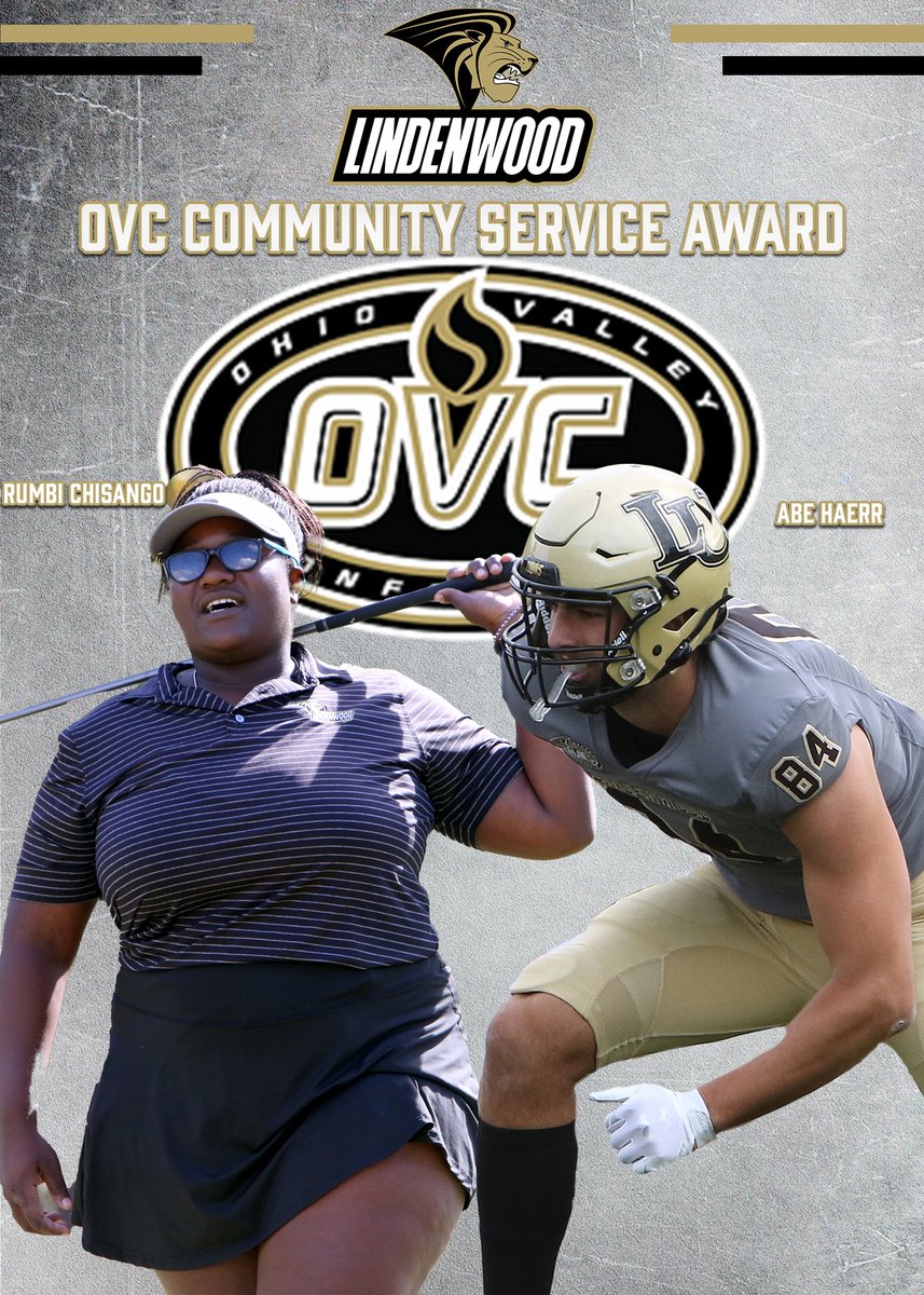 LU_Lions's tweet photo. Rumbi Chisango from @ladylionsgolf and Abe Haerr from @LindenwoodFB were named as inaugural recipients of the OVC Community Service Award!

Recognizes outstanding student-athletes for the contributions they make away from the playing surface👏

#NewLevel

https://t.co/mYkaPpm1v5 https://t.co/2HyfVritiB