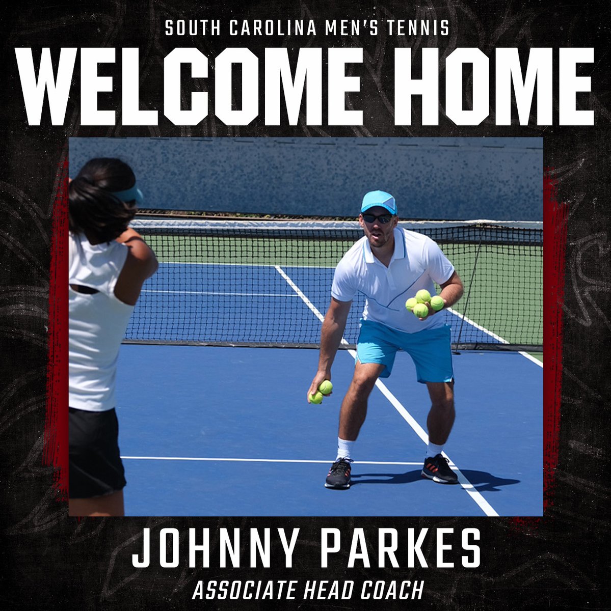 GamecockMTennis's tweet photo. The team just got a whole lot stronger 💪

Gamecock Nation, help us welcome @johnnyparkes1 as our associate head coach! 🐔 https://t.co/5ngTlarGZI