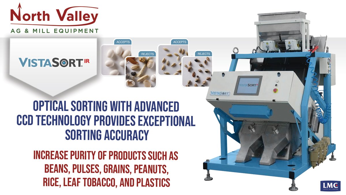 northvalleyag's tweet image. The optimized processing method of the #LMC VistaSort Color Sorter provides superior color selection and ensures that products meet the most stringent industry requirements. Call or message Sean for pricing or advice at 519-374-9300
#LMC #colorsorter #colorsorting #grainhandling