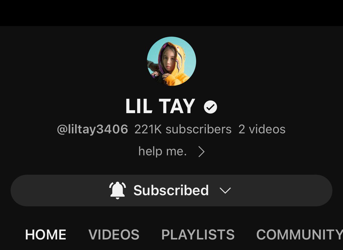 DramaAlert's tweet photo. "help me."

Lil Tay's concerning YouTube bio is being shared on social media following her death announcement. 💔

It is not entirely clear when her bio was updated, though it does not appear to be recent. https://t.co/f3P45XMm2M