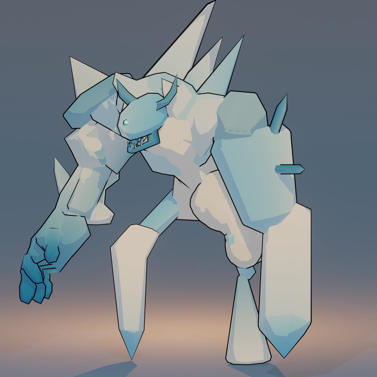 M_thimmig's tweet photo. Blizzard Golem

A figure made of ice and animated by dark magic, able to merge in the frozen enviroment.
__ 
#3dart #Blender3d #B3D #3D #lowpoly #lowpolyart #lowpolymodel #lowpolycharacter #digitalart #minimalistc #abstract #sculpture https://t.co/IJImrlHUww