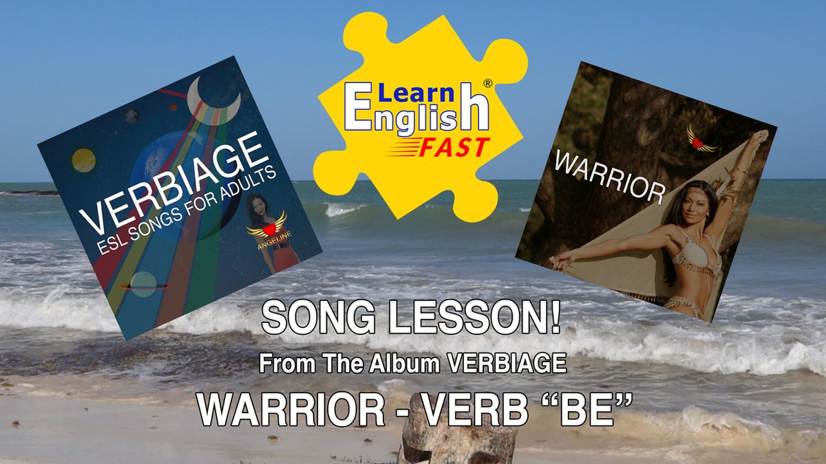 LearnEnglishAng's tweet photo. Hello Everyone! My first live lesson will be Friday August 25th from YouTube. We will go through the song Warrior from my album Verbiage. Download the lyrics before the lesson at https://t.co/P1cLhGiCtT. My songbook Verbiage is 100% free in PDF form. My songbook is bilingual so choose your native language so you can see translations. We will go through verb conjugation for verb "BE" then sing together! 

Have fun learning English with fun ESL songs! Learn English Fast With Me Angeline!