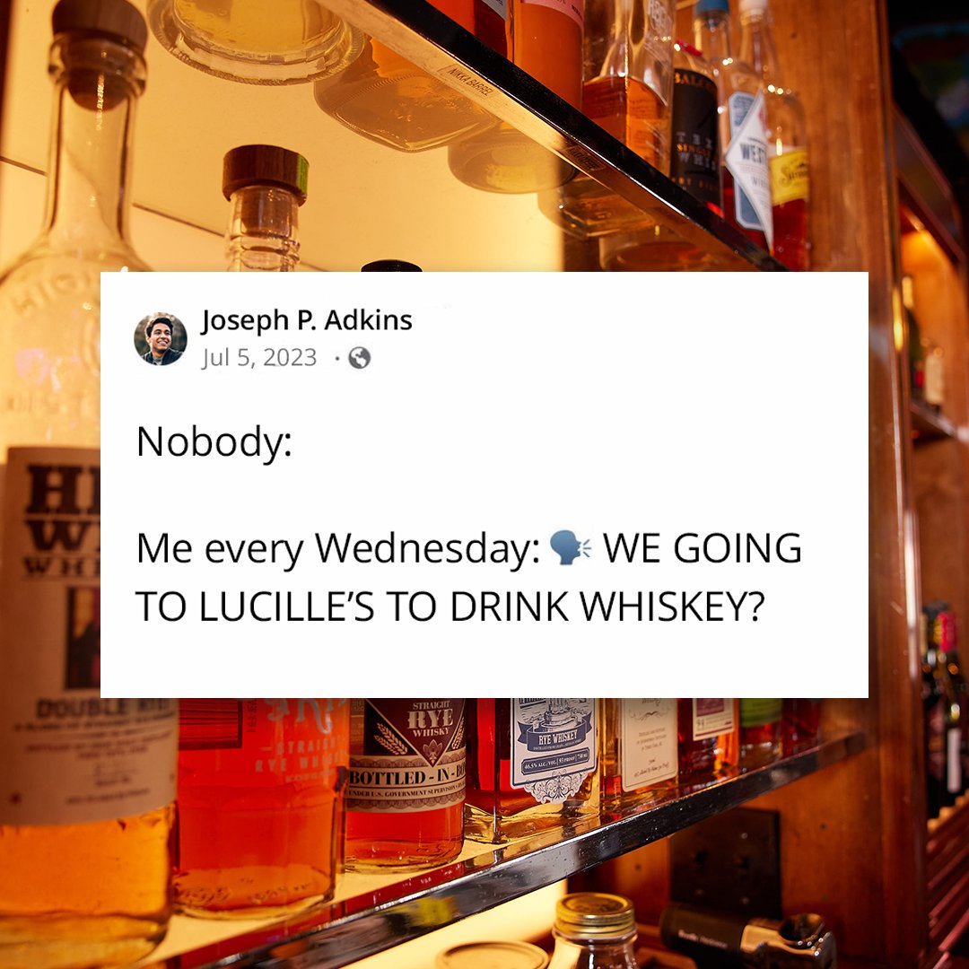 You heard it here first 👏🥃 Stop by and join us for #whiskeywednesday ALL DAY in the dining room and bar!