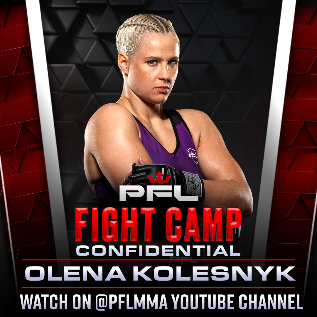 PFL (@pflmma) on Twitter photo Fight Camp 𝗖𝗢𝗡𝗙𝗜𝗗𝗘𝗡𝗧𝗔𝗟: <a href="/OlenaKolesnyk/">Olena “Cannon” Kolesnyk</a>
Follow "The Cannon"' journey to the SmartCage as she prepares for her PFL Women's Featherweight Semifinal bout against Larissa Pacheco in NYC
▶️youtu.be/8Q_YVa8dUaE Fight Camp 𝗖𝗢𝗡𝗙𝗜𝗗𝗘𝗡𝗧𝗔𝗟: <a href="/OlenaKolesnyk/">Olena “Cannon” Kolesnyk</a>
Follow "The Cannon"' journey to the SmartCage as she prepares for her PFL Women's Featherweight Semifinal bout against Larissa Pacheco in NYC
▶️youtu.be/8Q_YVa8dUaE