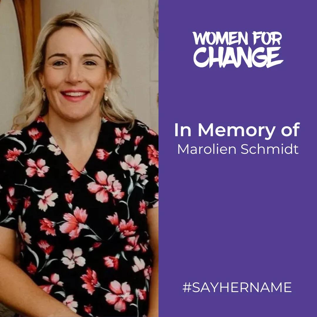 Marolien Schmidt, 40, was stabbed to death in her home in Richmond Hill, Gqeberha, on 9 August, Women’s Day. Neighbours allegedly heard Marolien screaming and glass breaking at around 1:40 am. She was found lying on the floor with stab wounds.