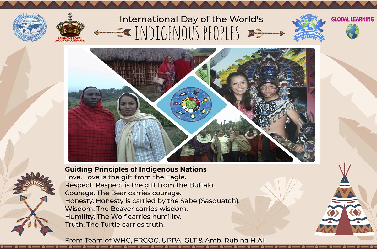 globallearningt's tweet image. We wish you all a happy International Day of the World's Indigenous Peoples. Please join me in celebrating the beauty and value of Indigenous languages, arts, cultures, heritage, love, peace and wisdom to keep balance and harmony within our planet.   Team of WHC/FRGOC/UPPA/GLT