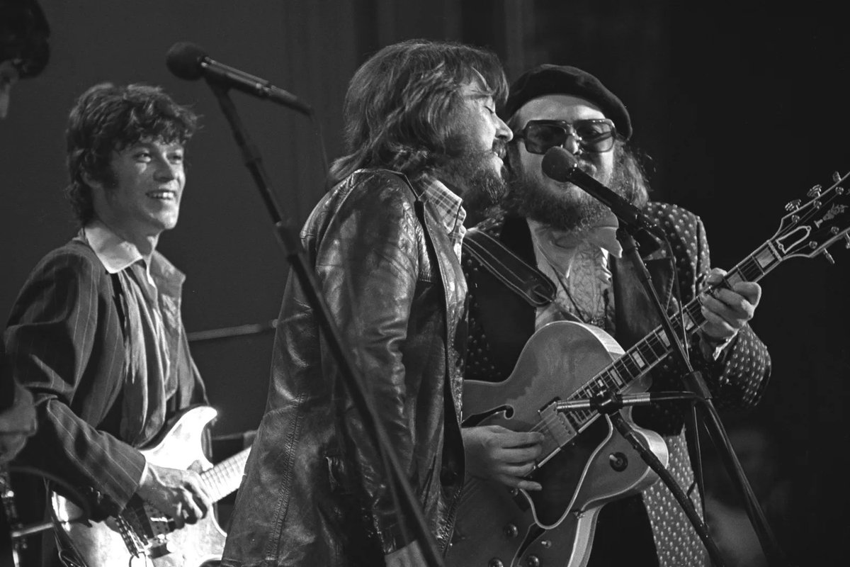 RIP to the great Robbie Robertson, pictured with Dr. John and Bobby Charles in The Band's immortal film The Last Waltz.