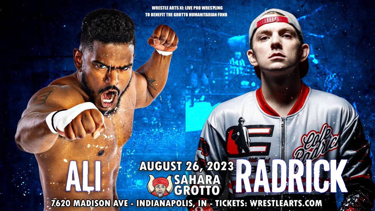 DavidAliWRSTLNG's tweet photo. AUGUST 26 
At @WrestleArtsIndy @ColeRadrick gets kicked in the head 🤕
#Alilujah baby ✌🏾 

#wrestling #prowrestling #IndyWrestling #professionalWrestling #pwi #sportsentertainment
#sports #davidali #fitness #athlete https://t.co/xMks1zfpxV