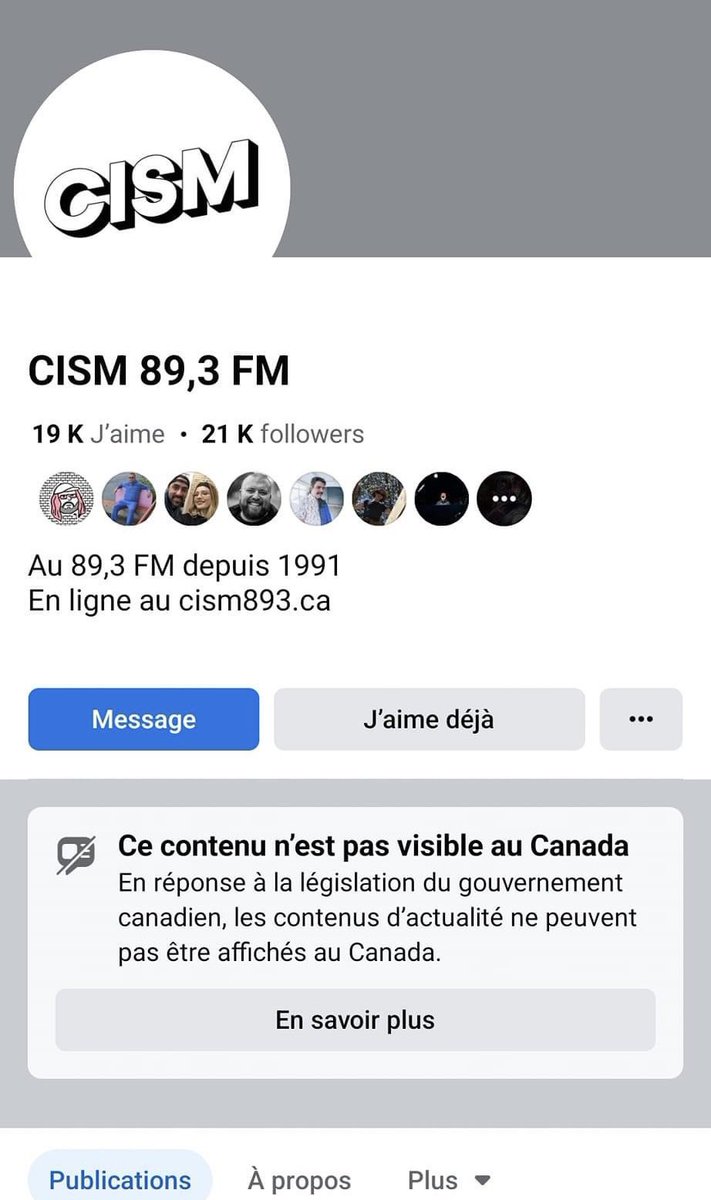 #Meta met en branle sa politique de #censure en bloquant même les pages de #radios universitaires canadiennes.